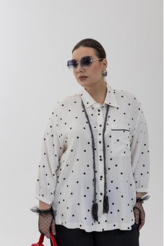 БЛУЗА КЕМБРИДЖ цвет молочный