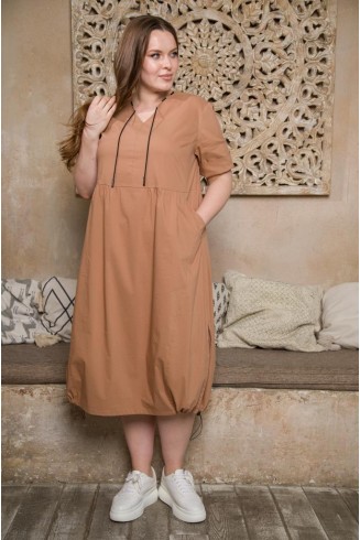 ПЛАТЬЕ ПРИТЯЖЕНИЕ цвет кофейный