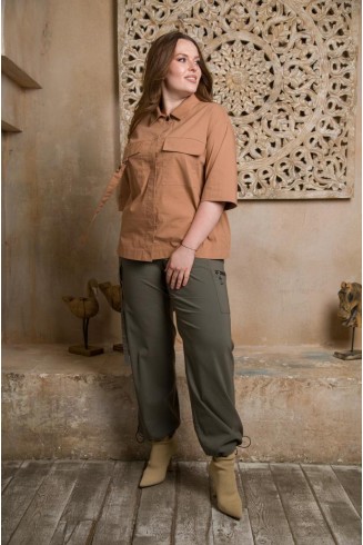 БЛУЗА КАПЛЯ цвет шоколадный