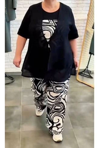 КОСТЮМ БУЛЬВАР цвет черно-белый