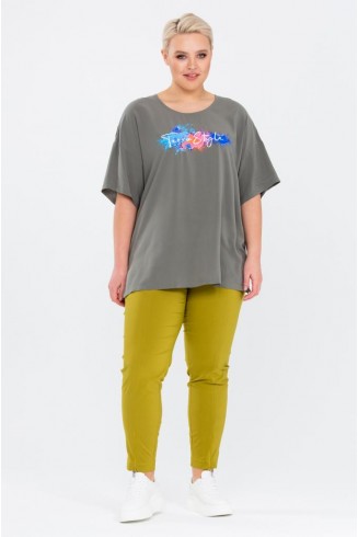 БЛУЗОН КОМАНЧИ цвет хаки с принтом