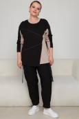 ДЖЕМПЕР ЭММА цвет черный с бежевым