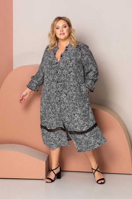 ПЛАТЬЕ ЮТА цвет черно-белый