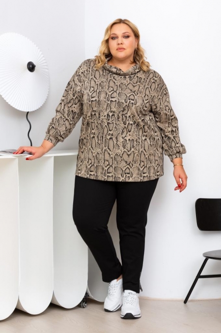 ТУНИКА АНЖЕЛА цвет коричневый с бежевым