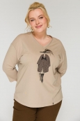 БЛУЗА ЭРАВИТА цвет бежевый
