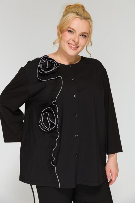 БЛУЗА ЦВЕТАНА цвет черный