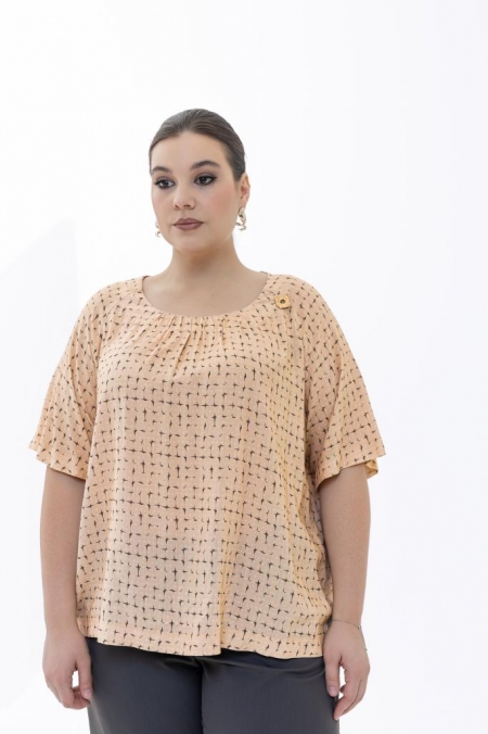 БЛУЗА ИСКРА цвет карамельный