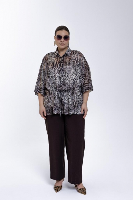 БЛУЗА КАМЕЛИЯ цвет анималистичный